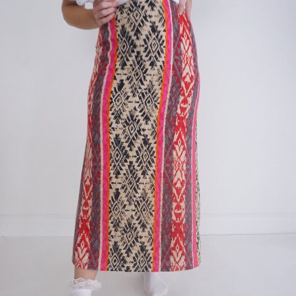 Vanessa Virginia By Anthropology Multicolor Fair Isle Maxi Boho Skirt XS - Picture 2 of 12